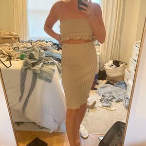 Zara nude tube skirt and top — size large